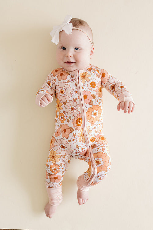 Bamboo Zip Romper |  Sweet Blossom