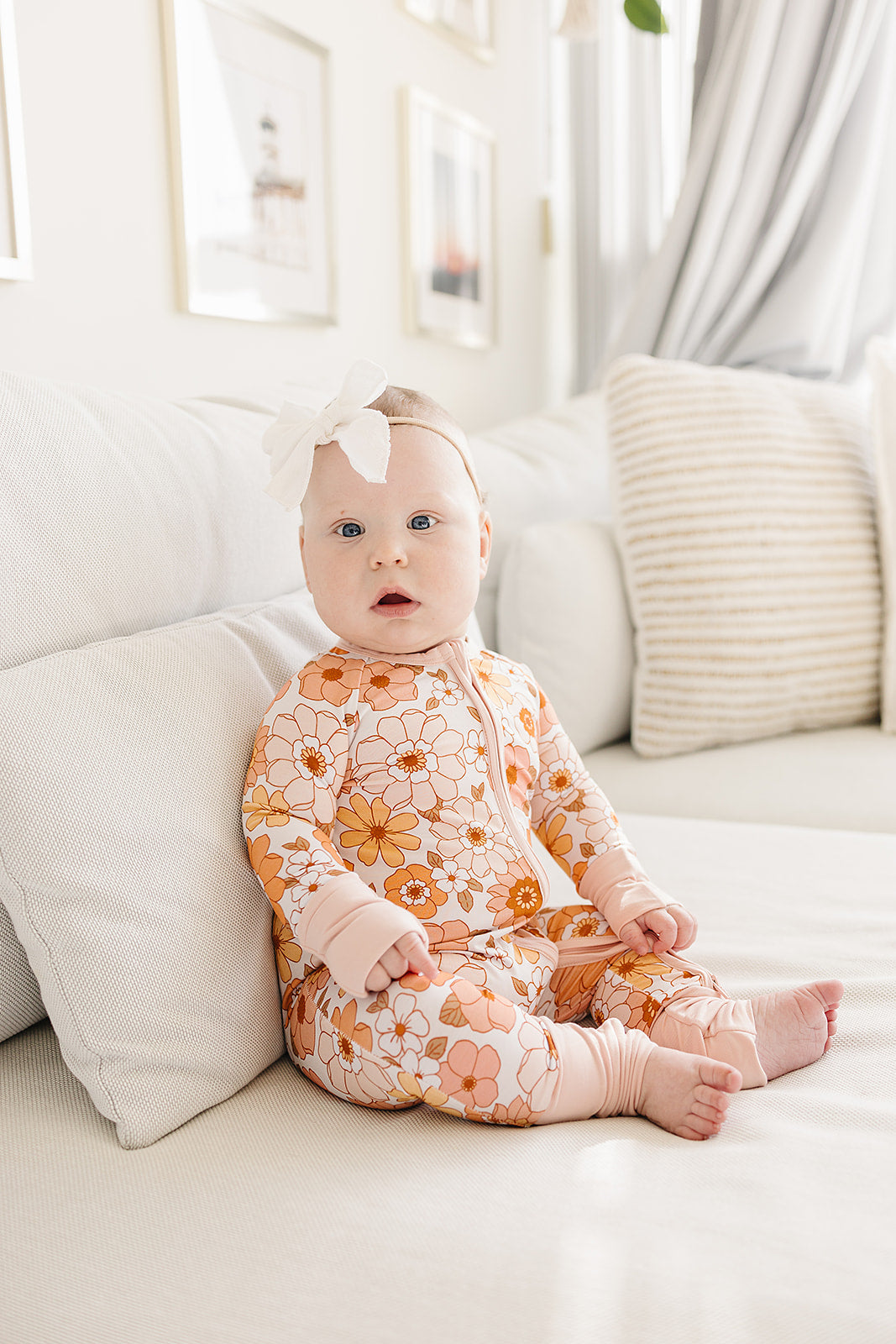 Bamboo Zip Romper |  Sweet Blossom