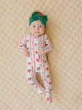 Bamboo Zip Romper | Retro Candy Cane