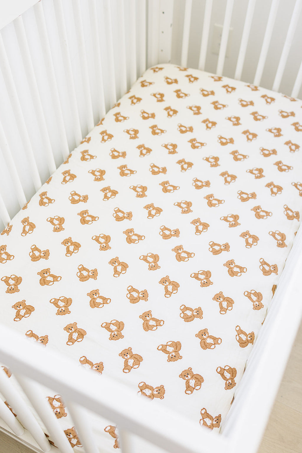 Teddy Bear Muslin Crib Sheet