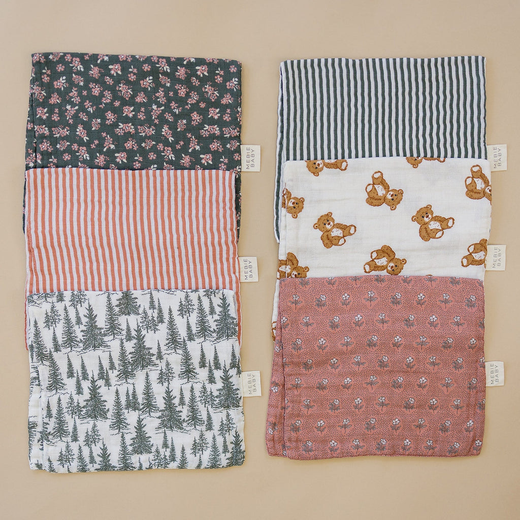 Pink Stripes Muslin Burp Cloth