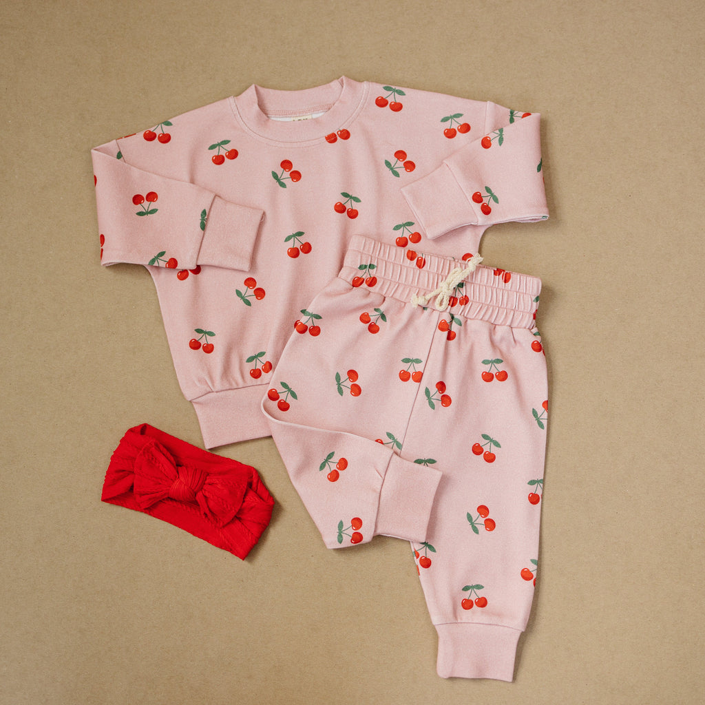 Jogger Set | Blush & Cherry
